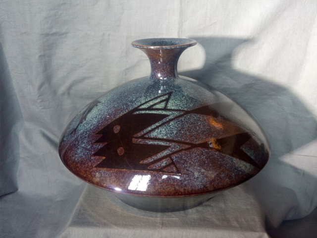 窑变七彩金锥形瓶