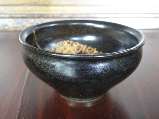 仿古釉亚光木叶天目茶盏
