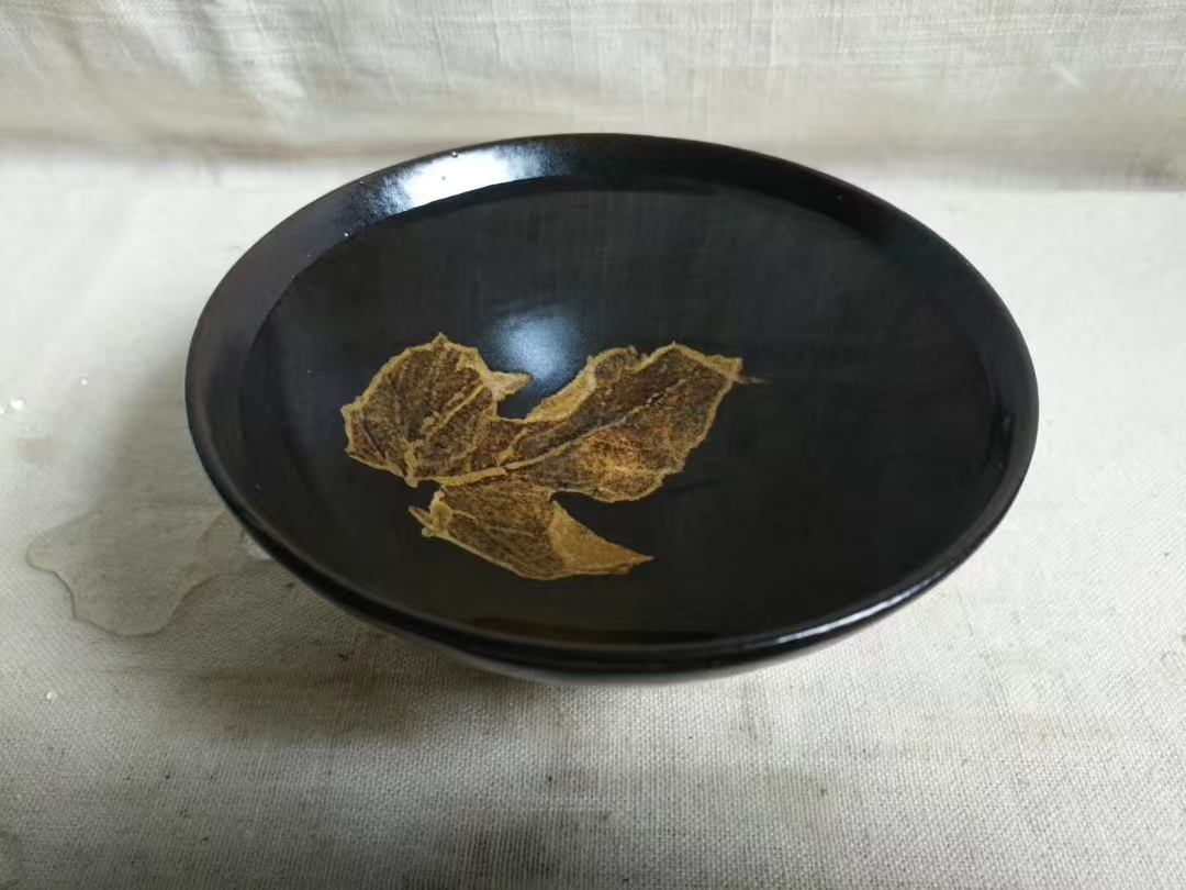 仿古亚光木叶天目罗汉碗